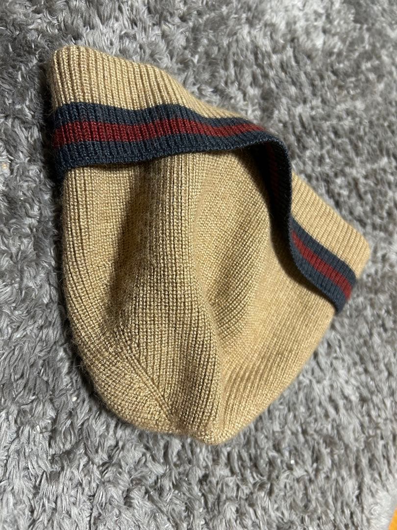 GUCCI グッチ ベージュ シェリーライン ニット帽 M 帽子