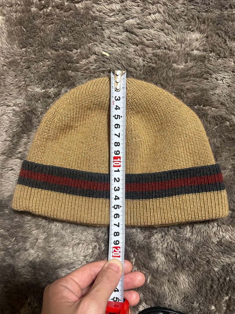 GUCCI グッチ ベージュ シェリーライン ニット帽 M 帽子