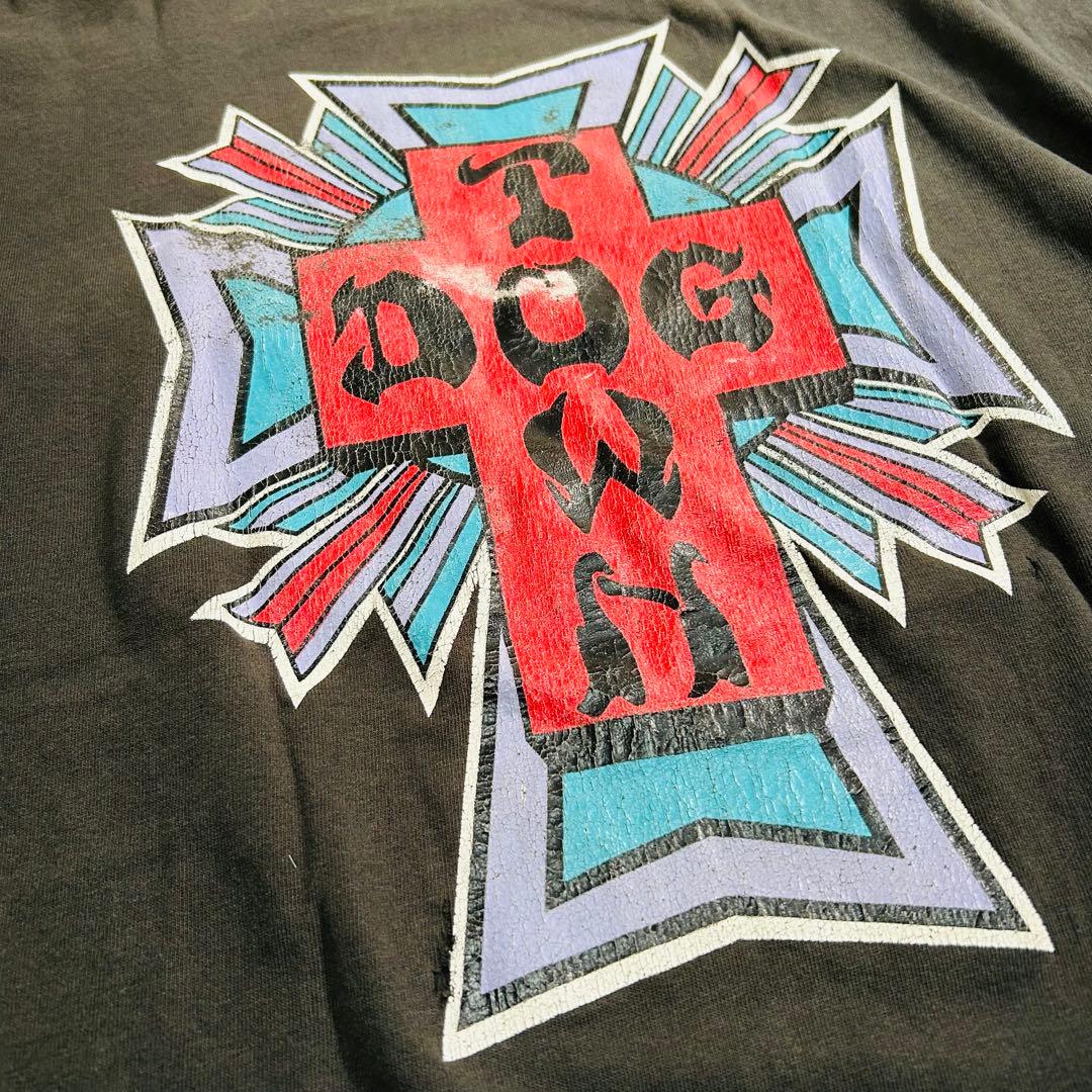 90s DOGTOWN クロスロゴ Tシャツ USA製 L シングルステッチ