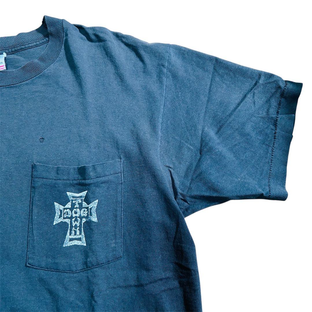 90s DOGTOWN クロスロゴ Tシャツ USA製 L シングルステッチ