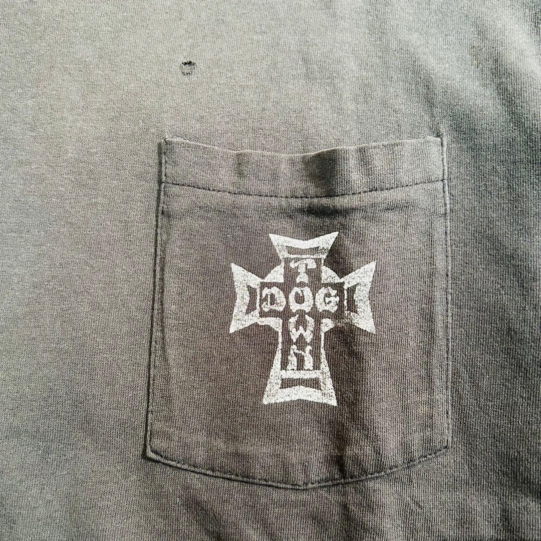 90s DOGTOWN クロスロゴ Tシャツ USA製 L シングルステッチ