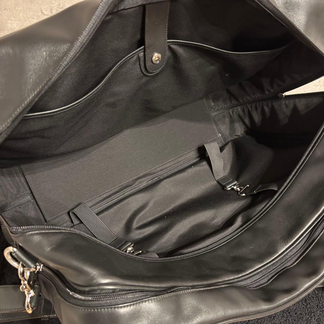 美品 COACHオールレザー ボストンバッグ ブラック 旅行 ビジネス