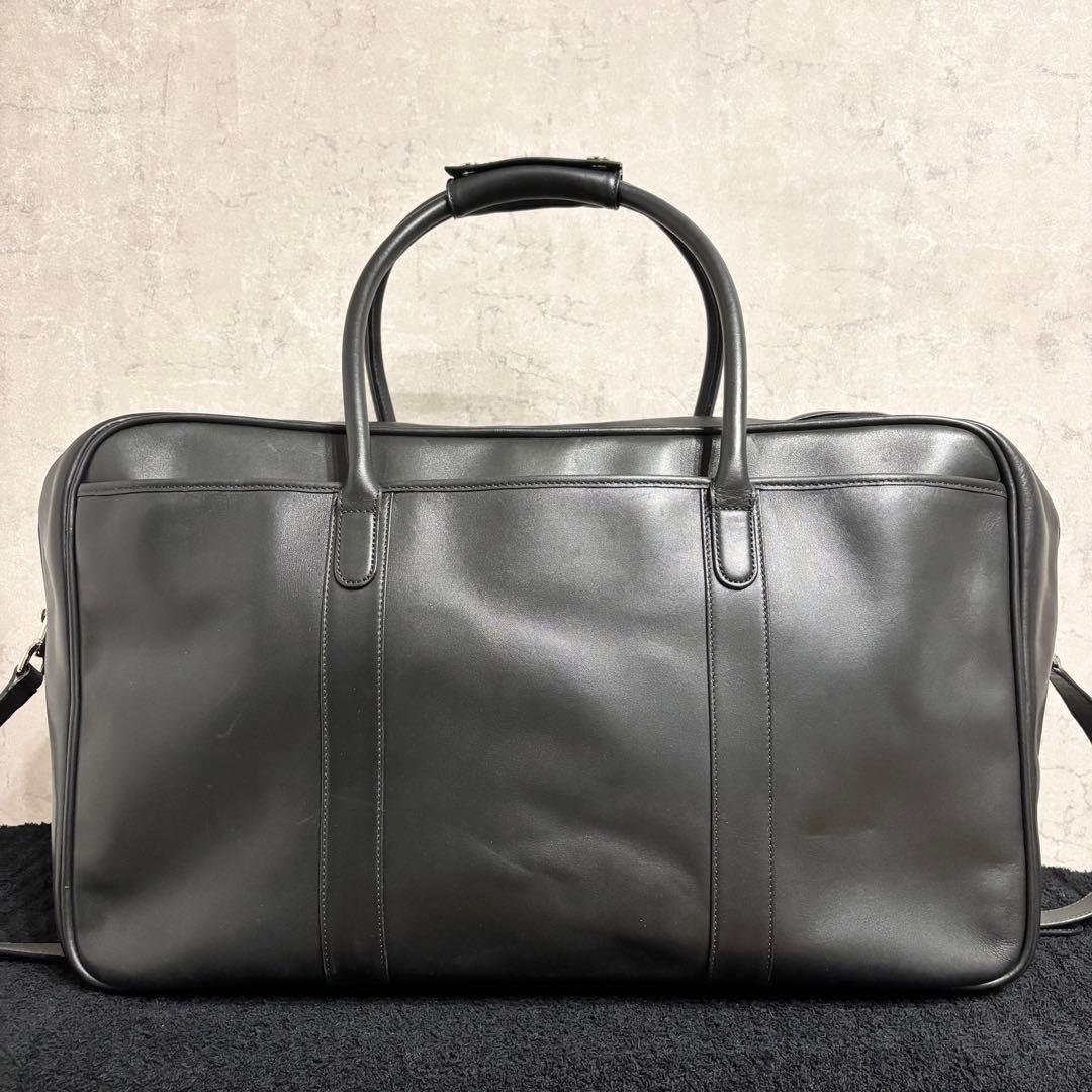 美品 COACHオールレザー ボストンバッグ ブラック 旅行 ビジネス