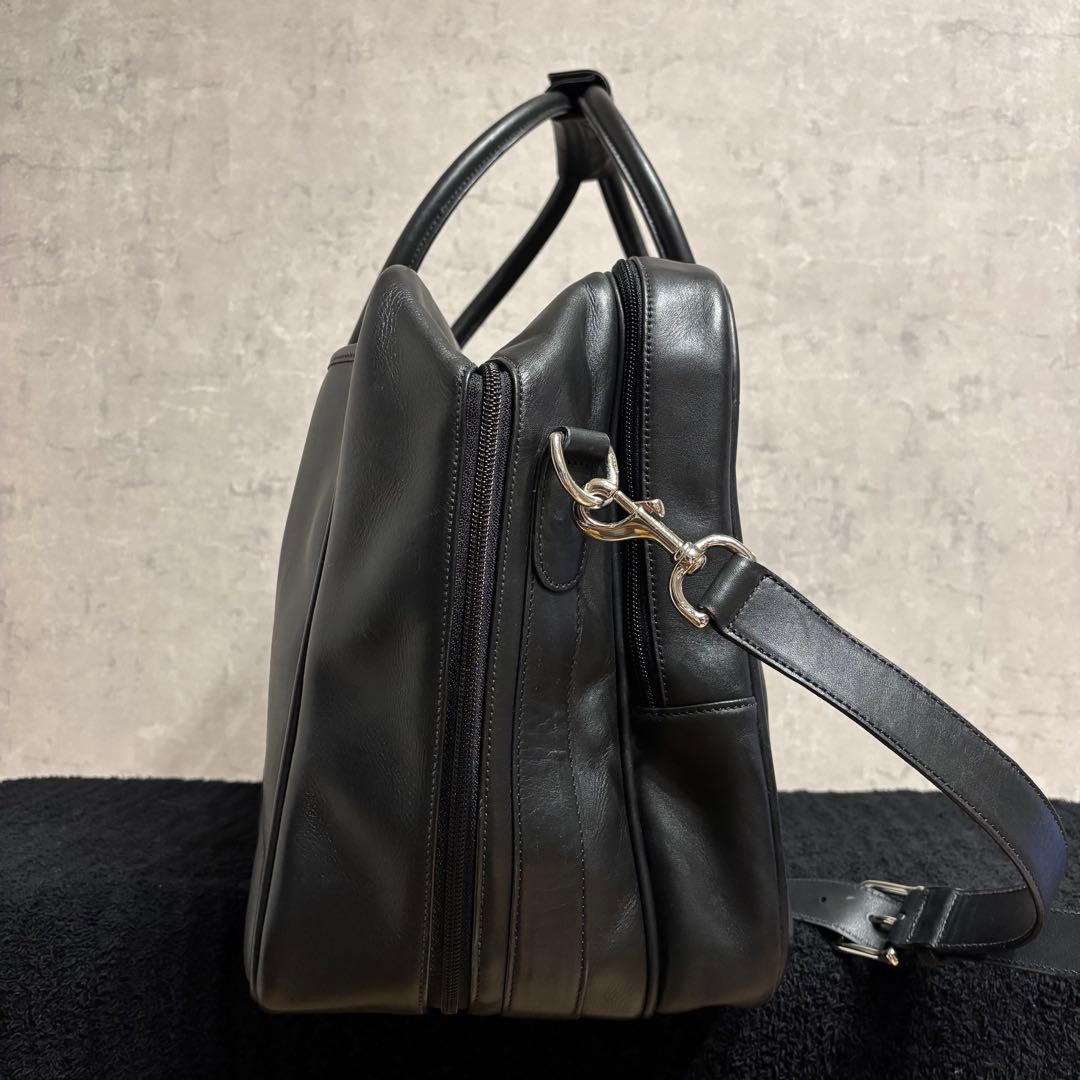 美品 COACHオールレザー ボストンバッグ ブラック 旅行 ビジネス