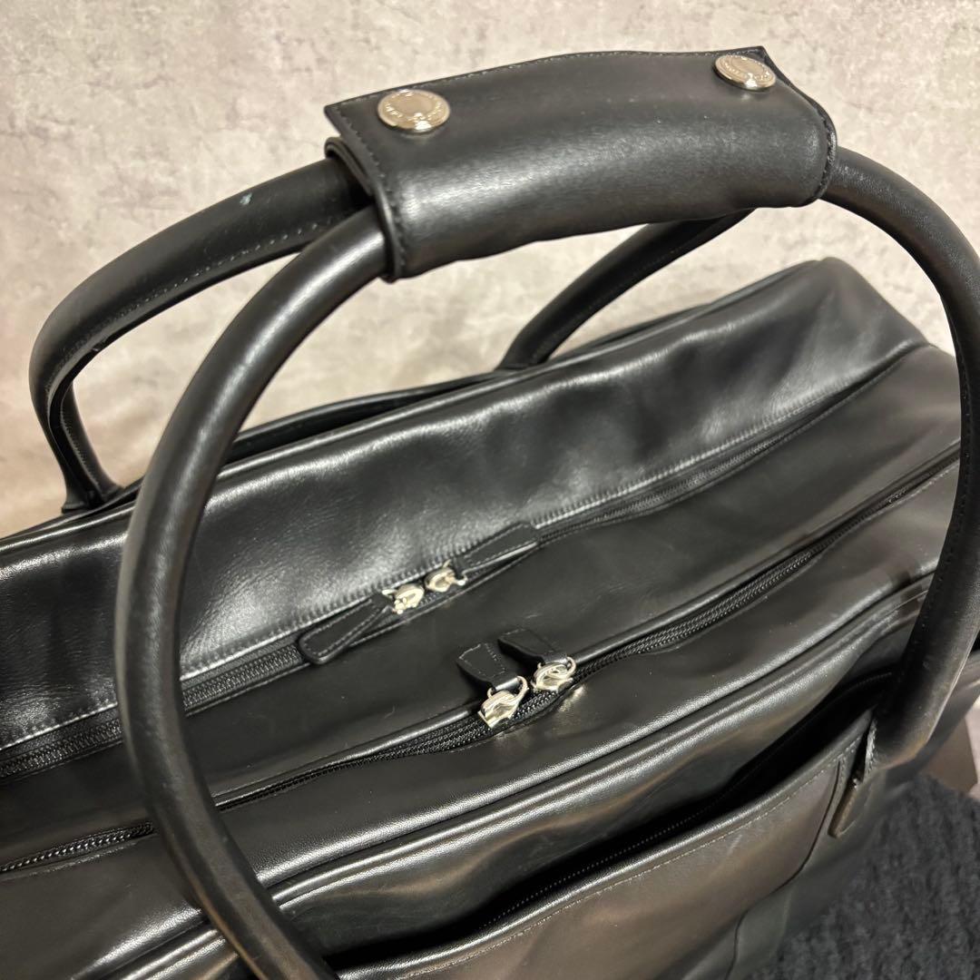美品 COACHオールレザー ボストンバッグ ブラック 旅行 ビジネス