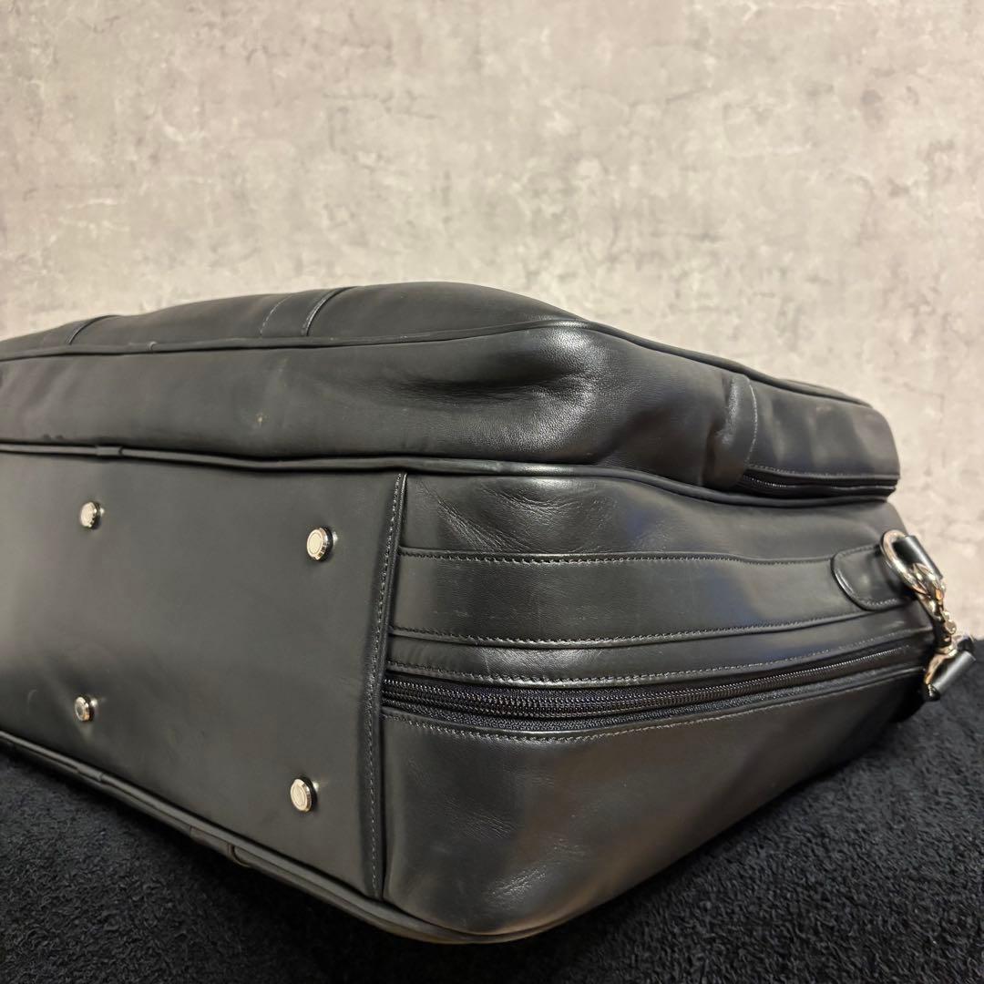 美品 COACHオールレザー ボストンバッグ ブラック 旅行 ビジネス