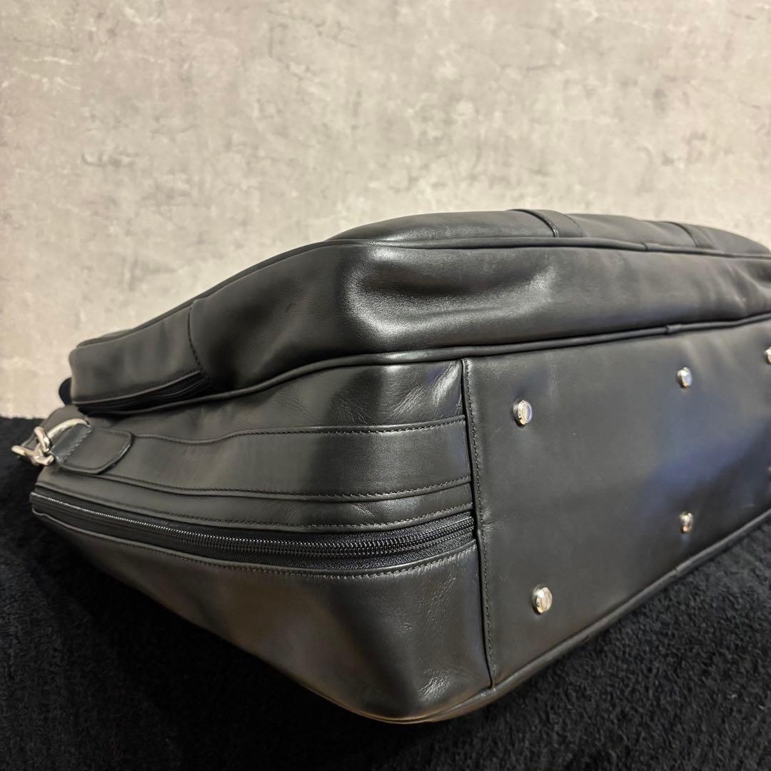 美品 COACHオールレザー ボストンバッグ ブラック 旅行 ビジネス