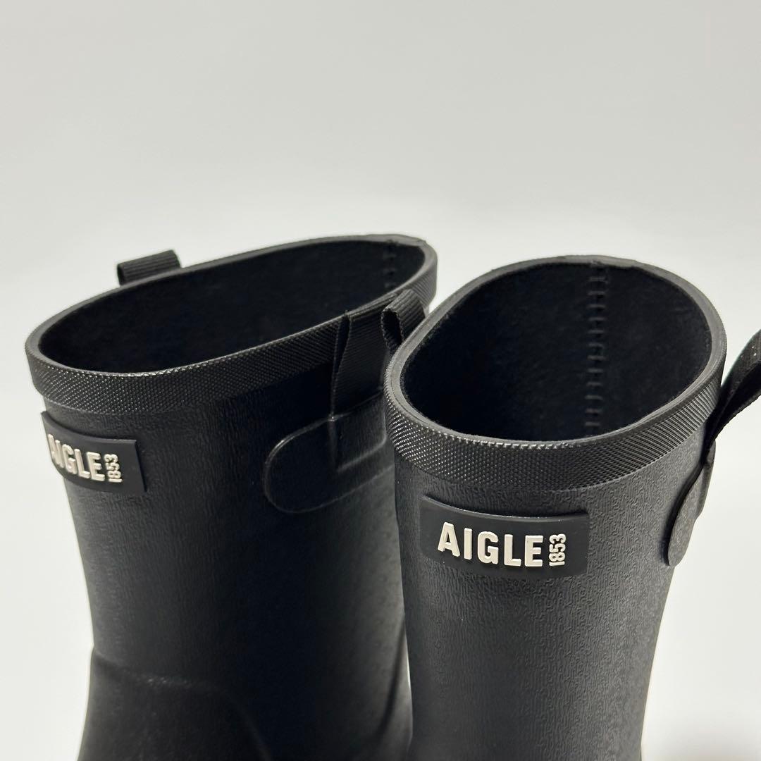 【超美品】AIGLEエーグル アリア ラバーブーツ22.5cmブラック