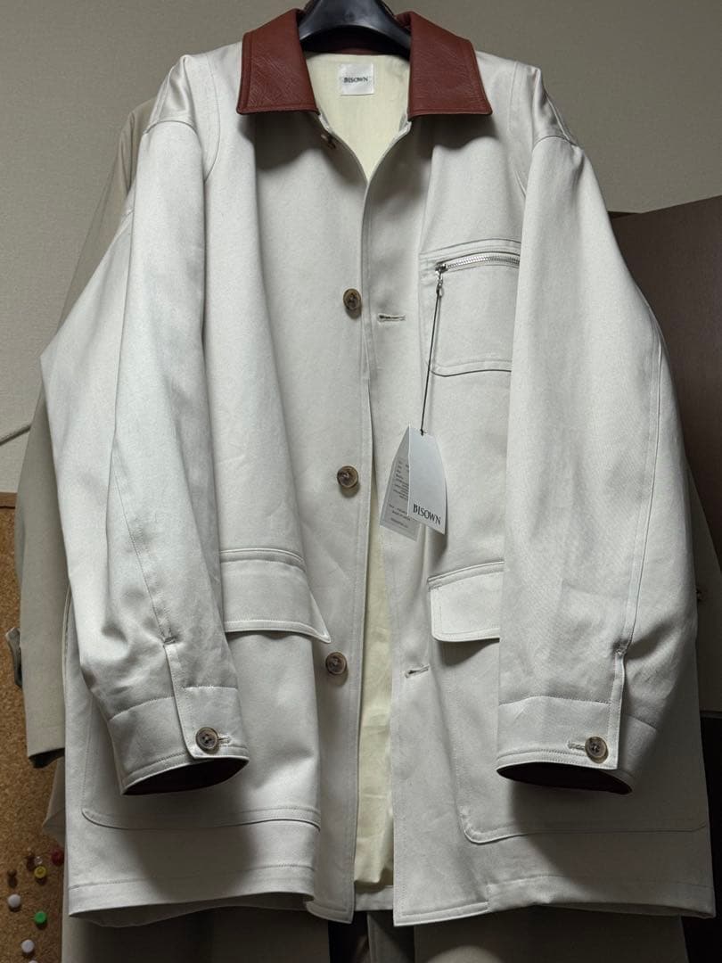 ジャケット・アウター BISOWN COTTON GABA HUNTING JACKET CHALK