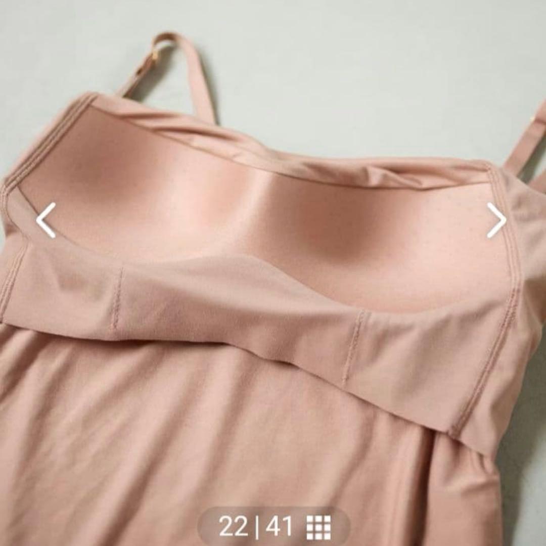 「こころを包むフィット感」なめらか素材のカップ付きキャミソール　L 3枚セット