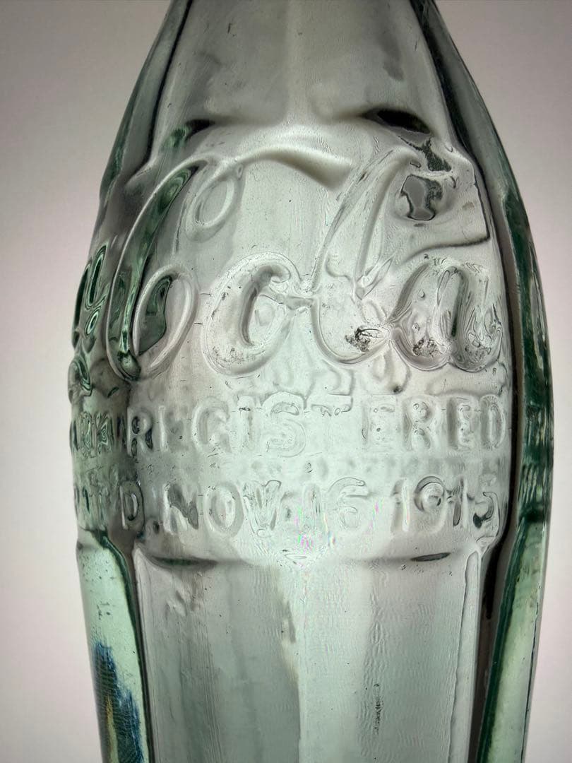 D16 1920年代　コカコーラ コンツァーボトル ライトグリーン 瓶