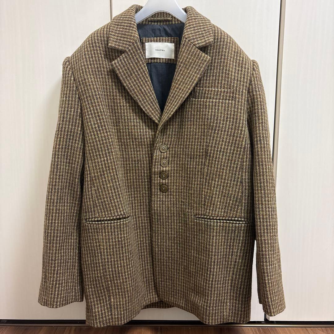 ジャケット・アウター Wool100% Check Jacket todayful