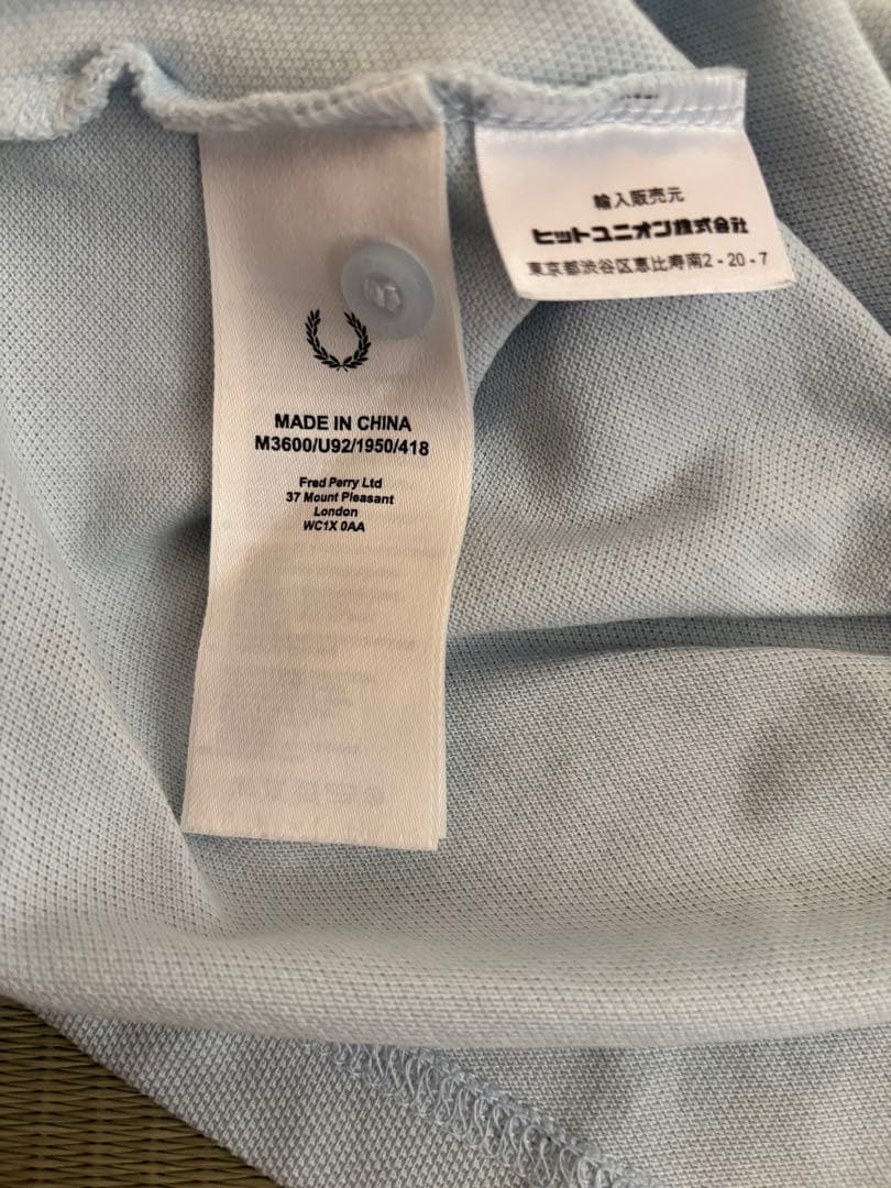 FRED PERRY ポロシャツ 半袖　ライトブルーM3600