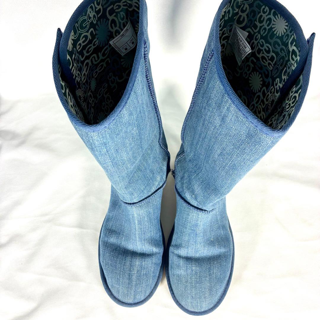 極美品✨UGG アグ ウォッシュドデニム ボタンブーツ ロング 24.0