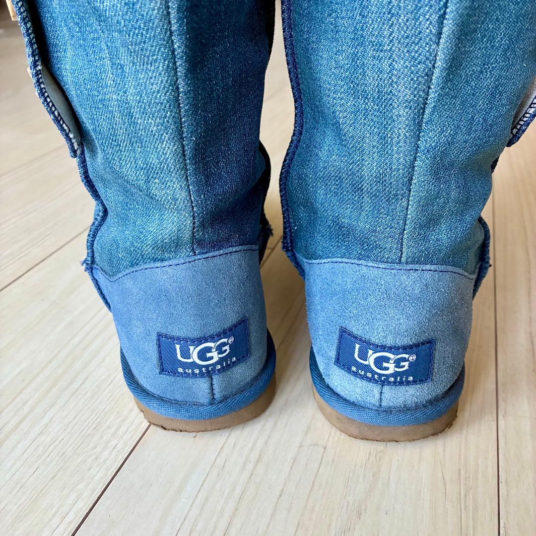 極美品✨UGG アグ ウォッシュドデニム ボタンブーツ ロング 24.0