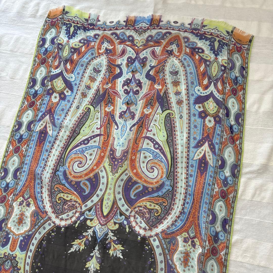 エトロ　シルク　大判ストール　ペイズリー　ETRO イタリア製　SILK 絹
