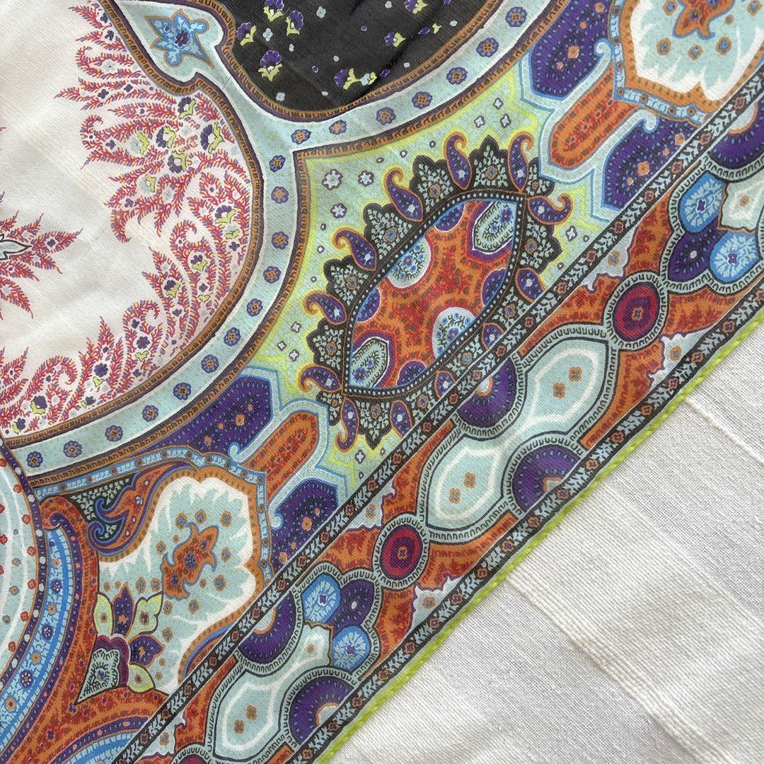 エトロ　シルク　大判ストール　ペイズリー　ETRO イタリア製　SILK 絹