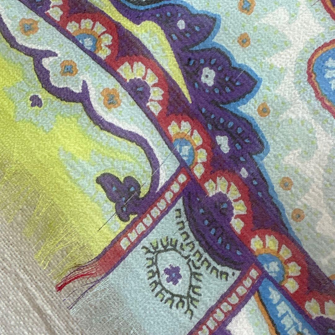 エトロ　シルク　大判ストール　ペイズリー　ETRO イタリア製　SILK 絹