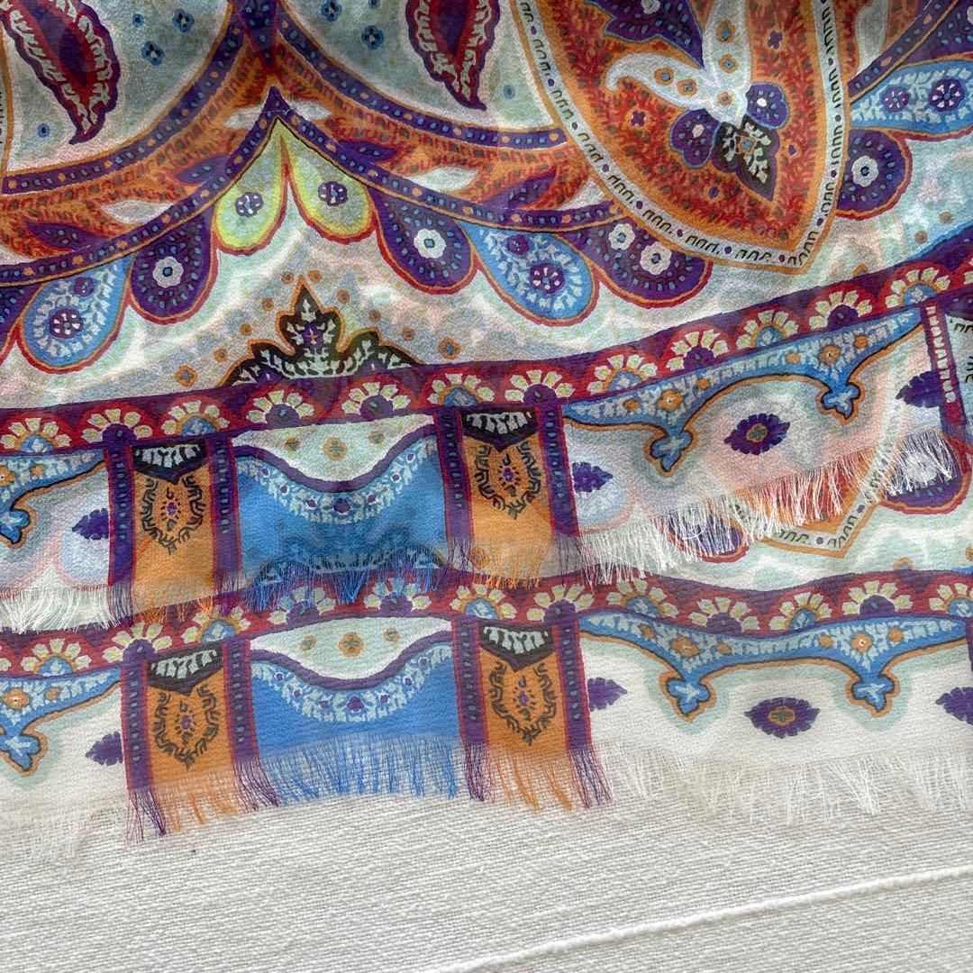 エトロ　シルク　大判ストール　ペイズリー　ETRO イタリア製　SILK 絹