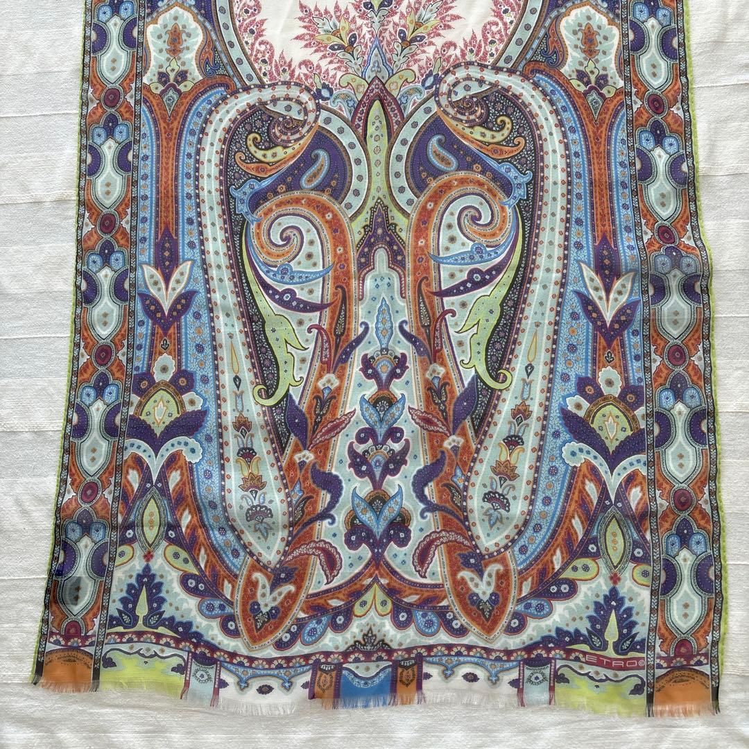 エトロ　シルク　大判ストール　ペイズリー　ETRO イタリア製　SILK 絹