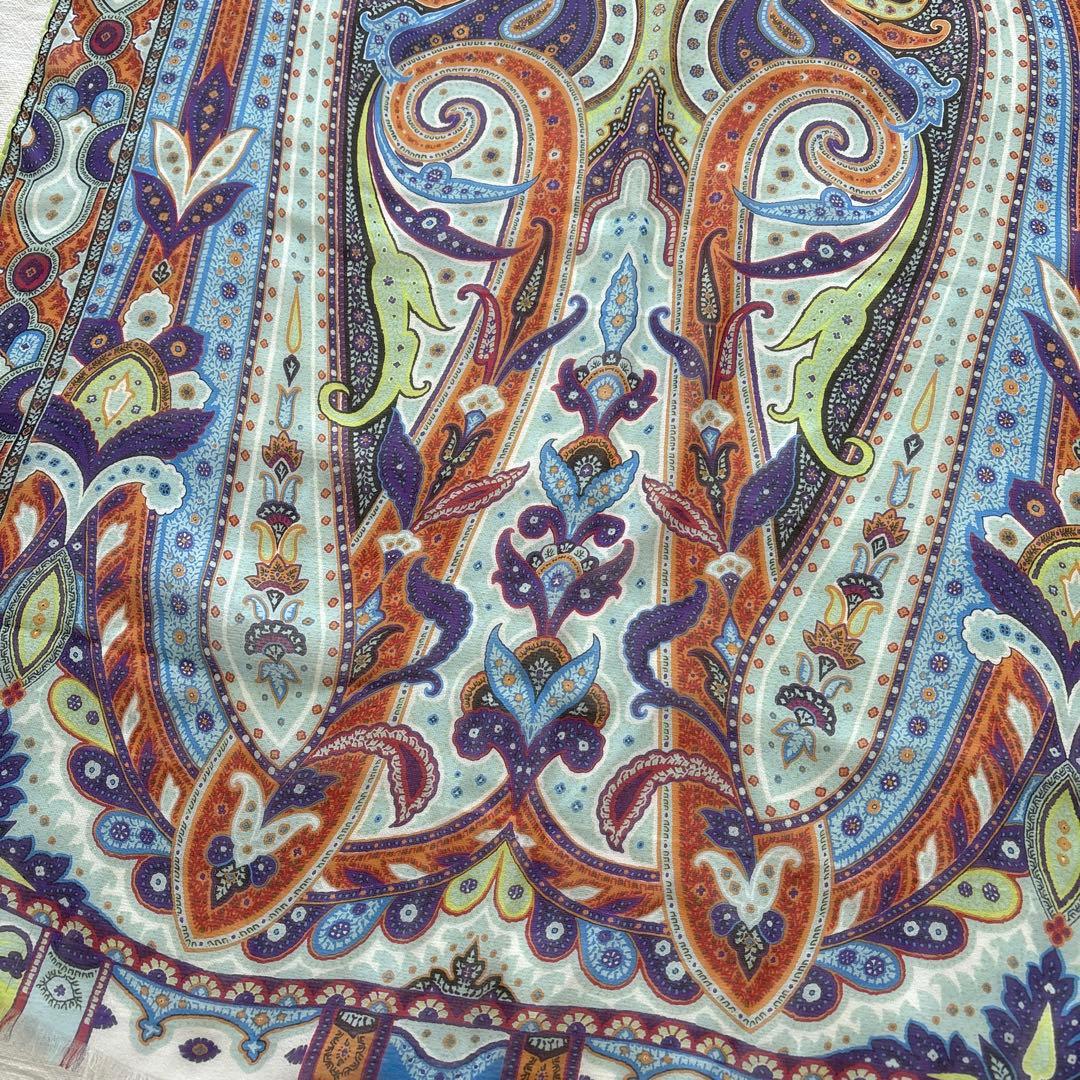 エトロ　シルク　大判ストール　ペイズリー　ETRO イタリア製　SILK 絹