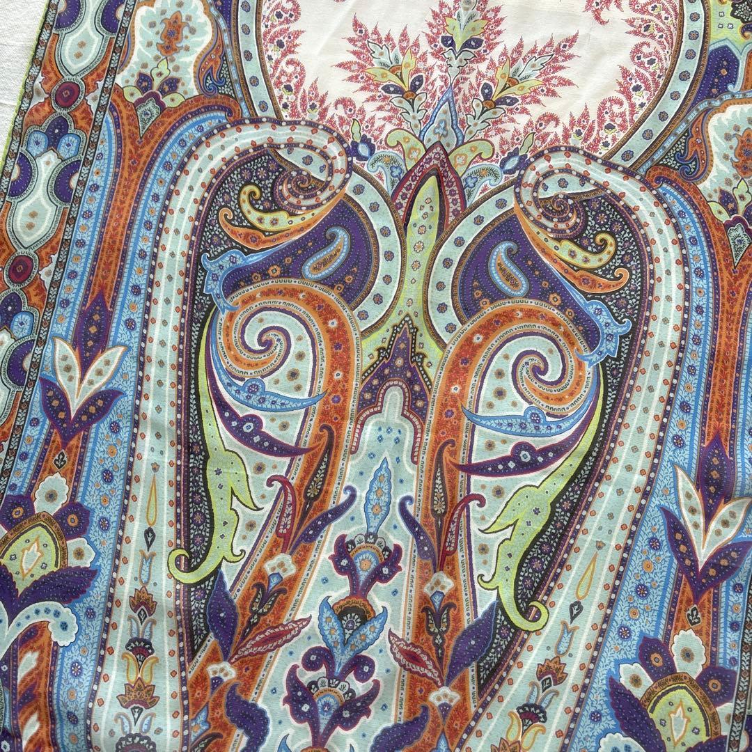 エトロ　シルク　大判ストール　ペイズリー　ETRO イタリア製　SILK 絹