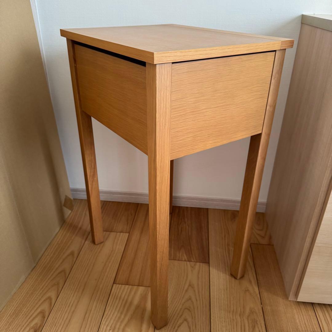 無印良品 コンパクトドレッサー 木製 オーク材 一面鏡 完成品 本体のみ