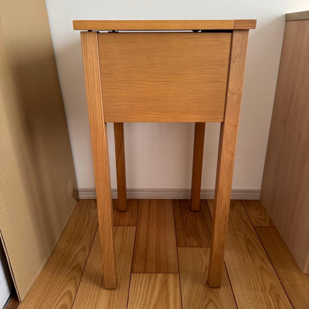 無印良品 コンパクトドレッサー 木製 オーク材 一面鏡 完成品 本体のみ