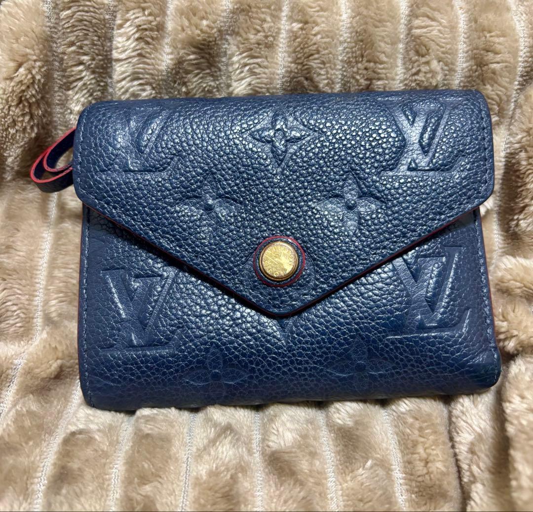 Louis Vuittonネイビー・レッド二つ折り財布※正規品（百貨店購入）