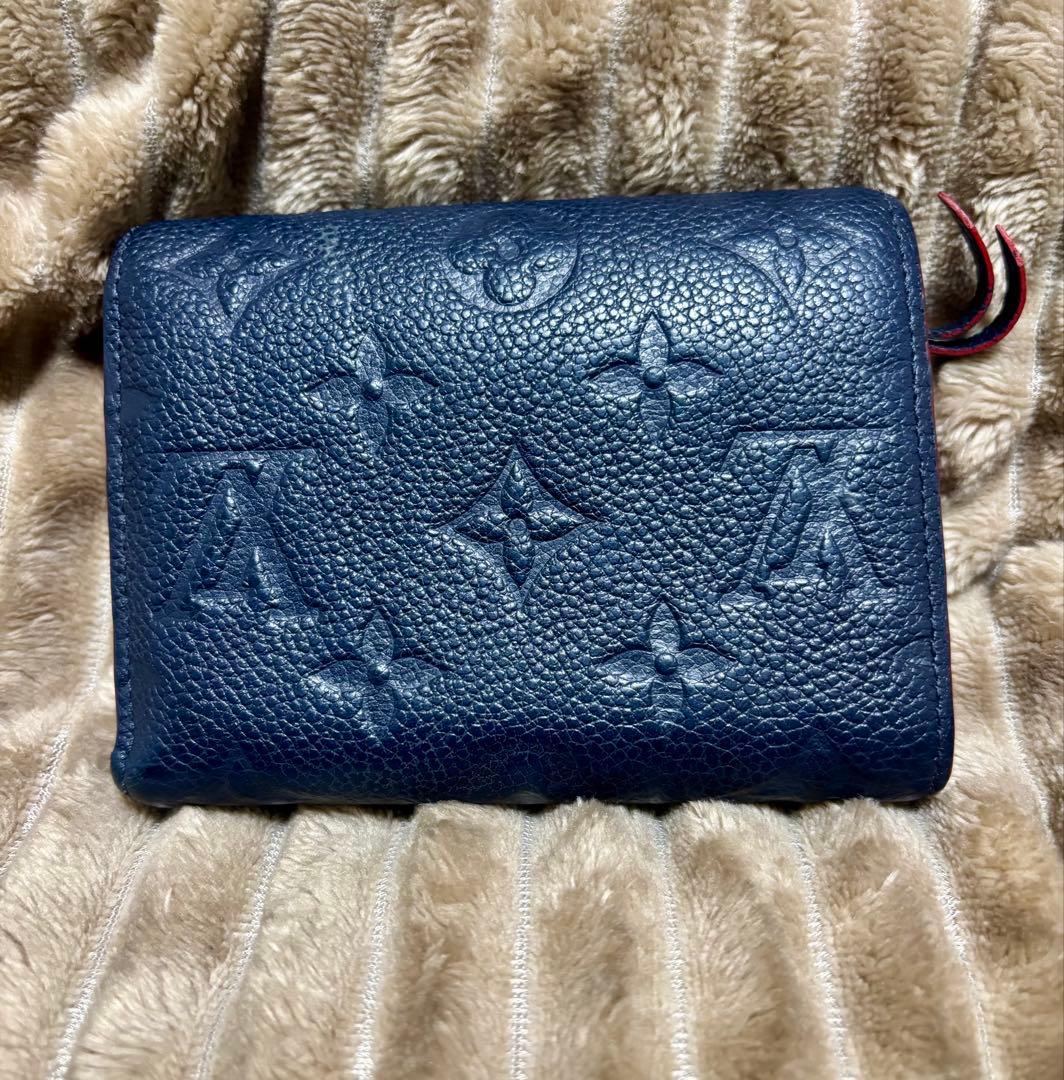 Louis Vuittonネイビー・レッド二つ折り財布※正規品（百貨店購入）