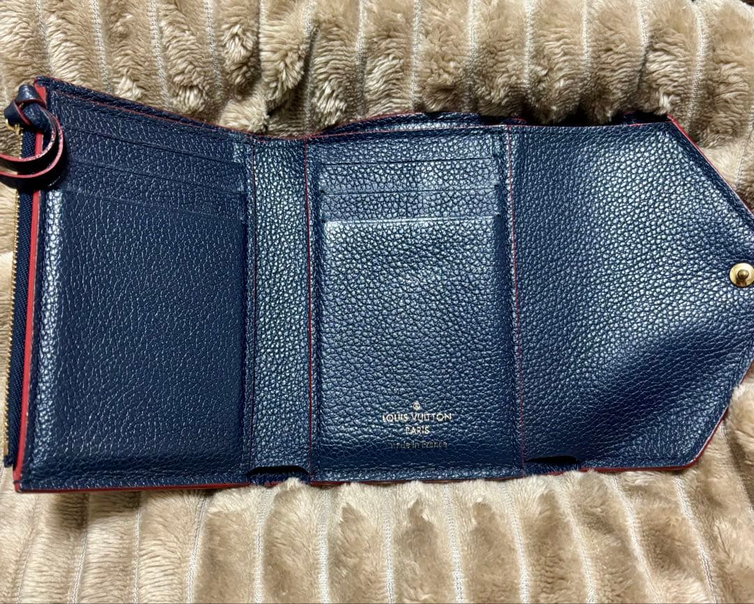 Louis Vuittonネイビー・レッド二つ折り財布※正規品（百貨店購入）