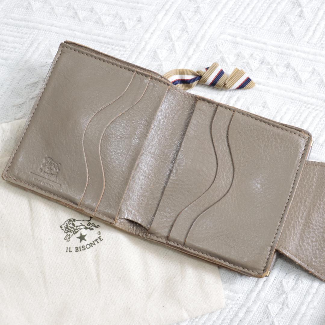 イルビゾンテ　IL BISONTE がま口ウォレット　二つ折り財布　コンパクト