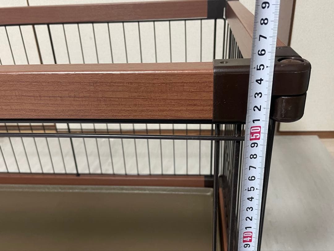 木目調 ペットケージ 約69×94×55cm 小型犬用 美品 室内用 サークル