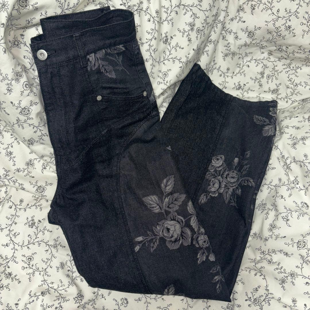 別注 FETICO rose denim pants サイズ1 ブラック