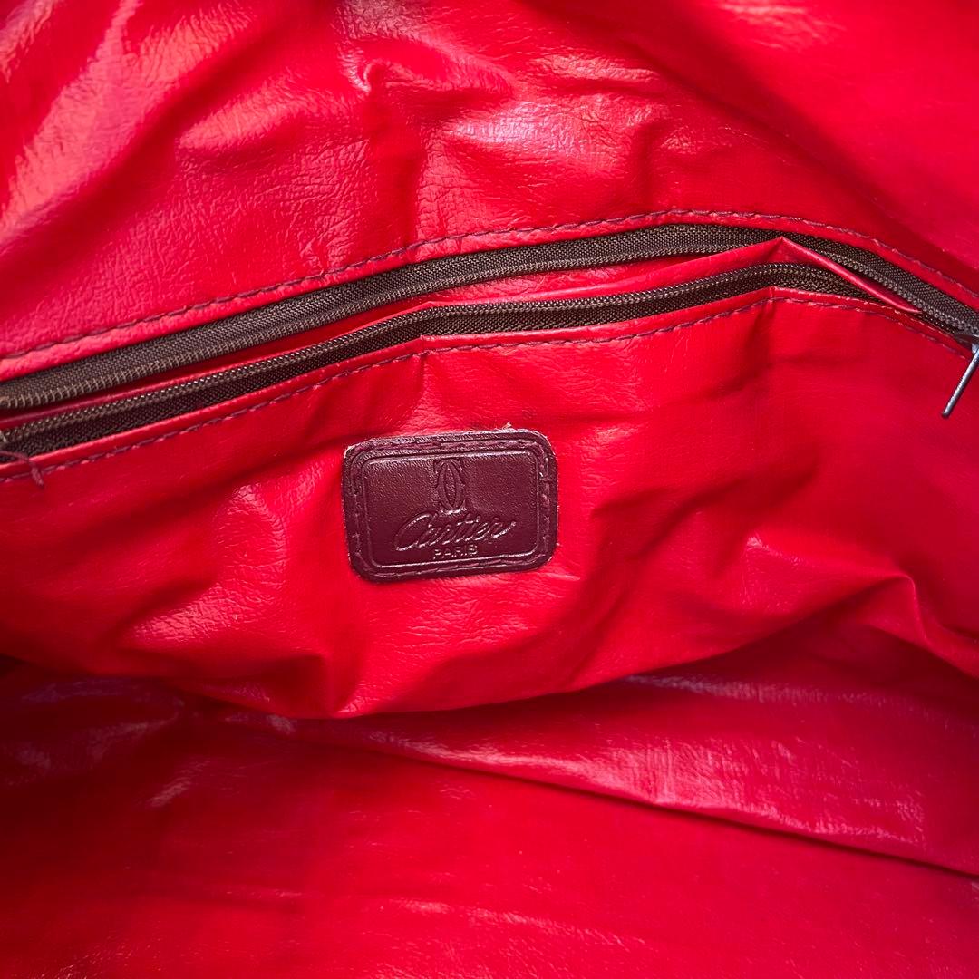 Cartier カルティエ レザー ボストンバッグ マストライン ボルドー