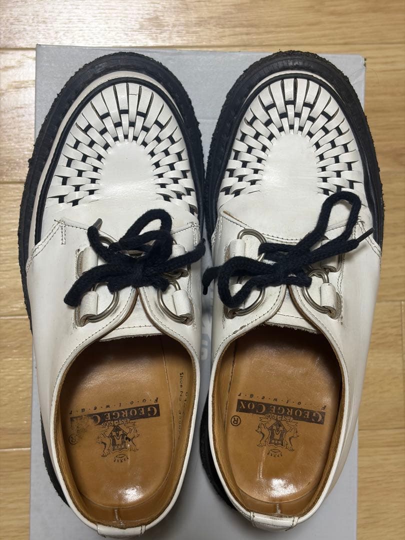E COX◆ドレスシューズ/UK5/WHT/3588 白 レザー