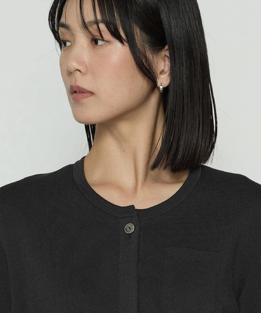 【未使用美品】ミラノリブショートジャケット 9号 黒 手洗い可 通勤 冠婚