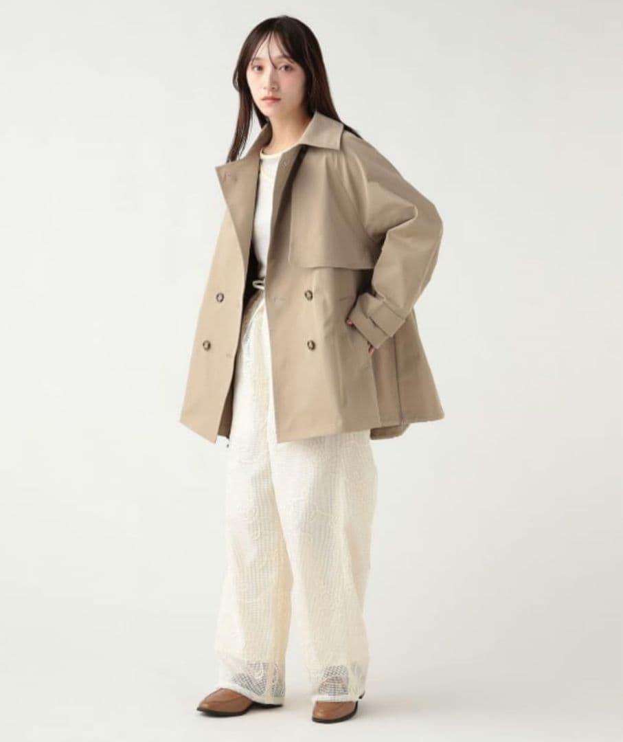 新品タグ付★BEAMS　ダブル ブレスト ミドル トレンチコート