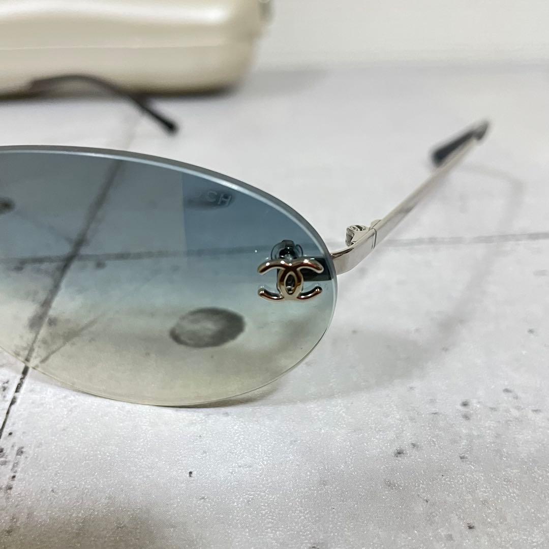 CHANEL 4013 リムレス サングラス ココマーク ブルーグラデーション