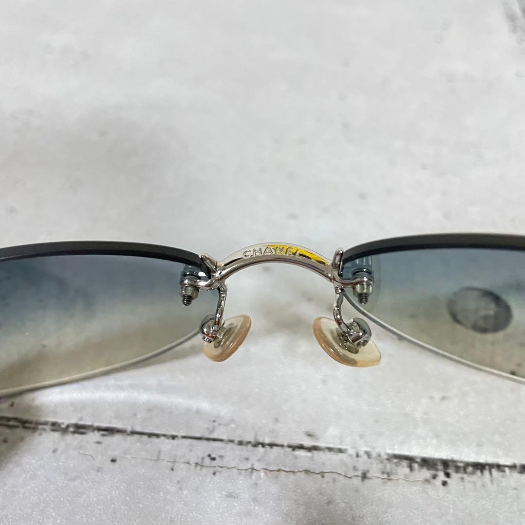 CHANEL 4013 リムレス サングラス ココマーク ブルーグラデーション