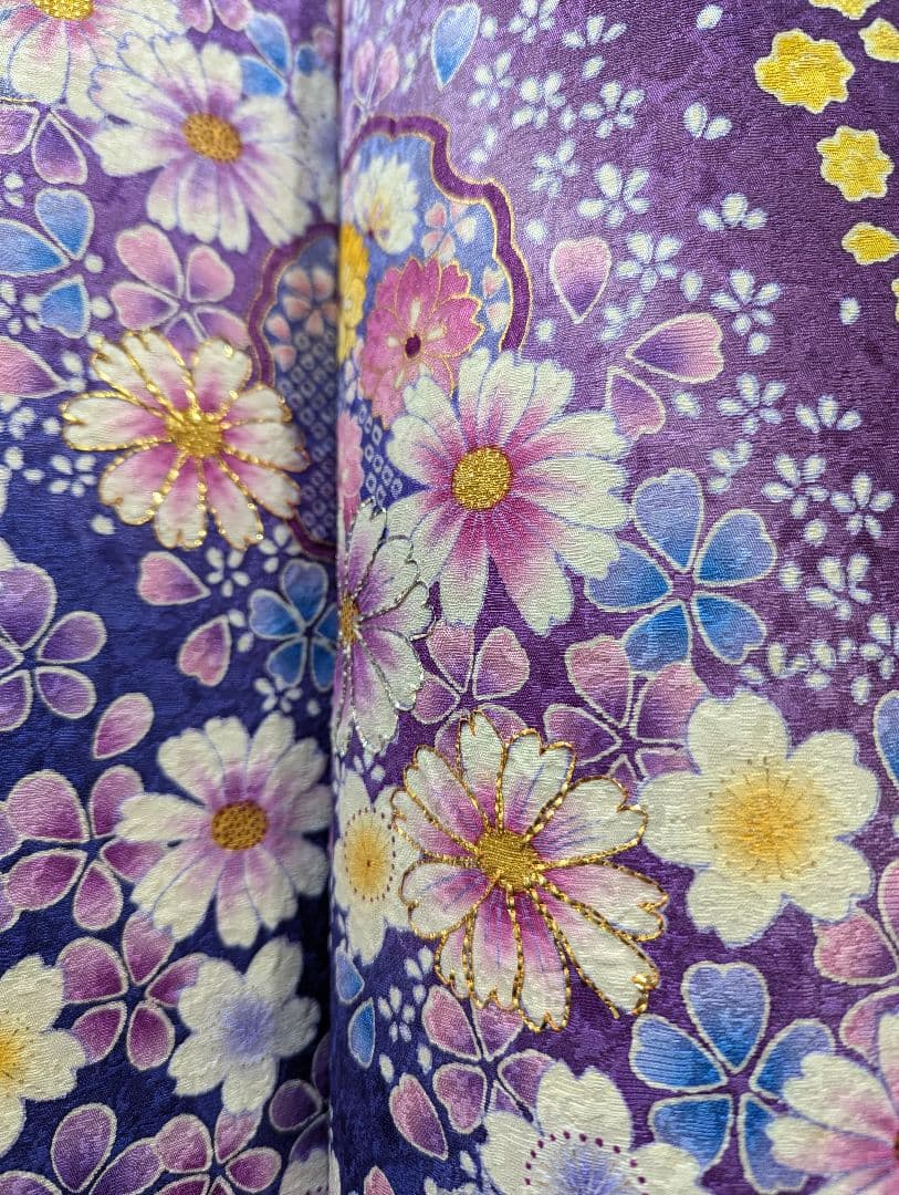 【美品】　正絹振袖　フルセット+小物・草履・バック・フェザーショール付　即発送可