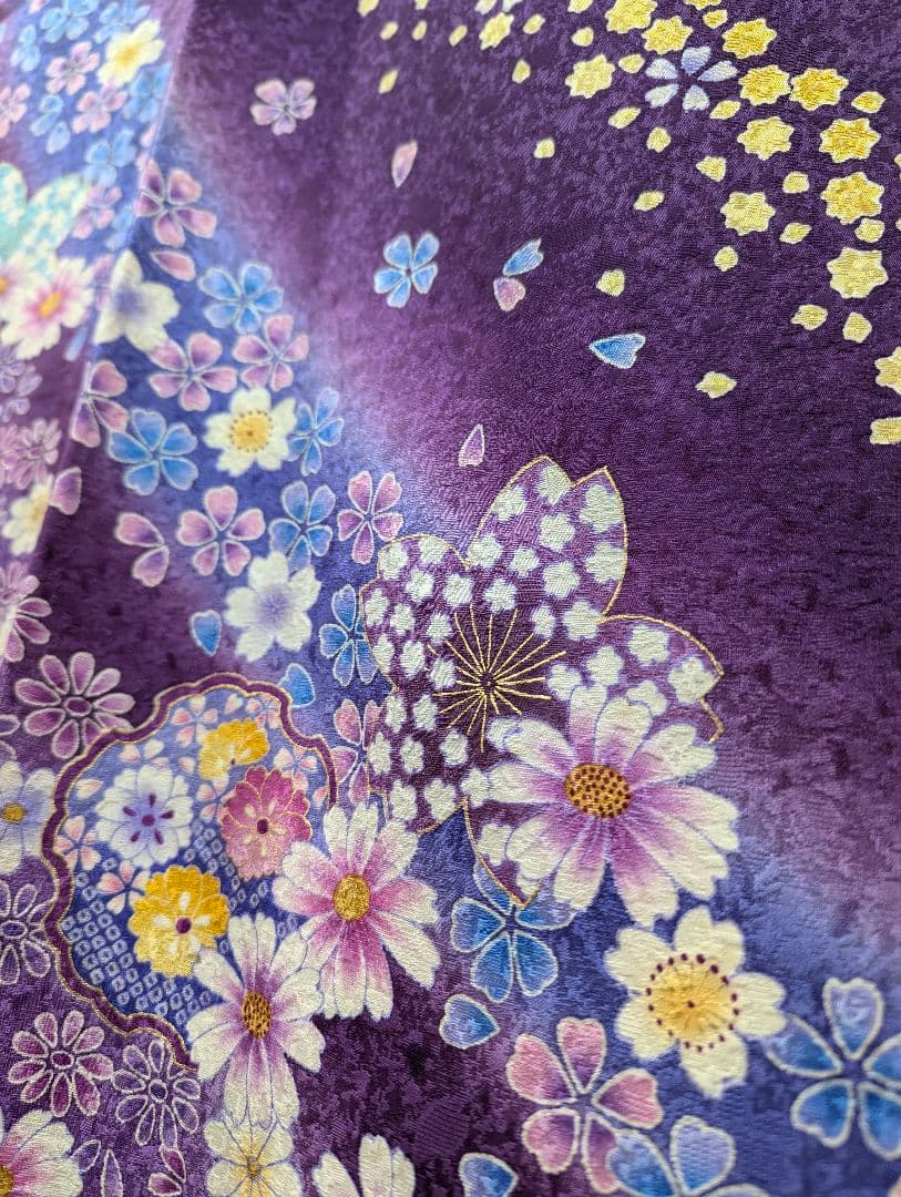 【美品】　正絹振袖　フルセット+小物・草履・バック・フェザーショール付　即発送可