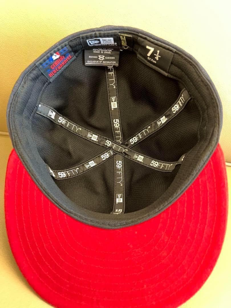 New Era 59FIFTY ネイビー/レッド 71/4キャップ ゴアテックス
