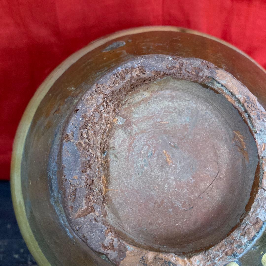 中国　磁州窯　小壺　草花図