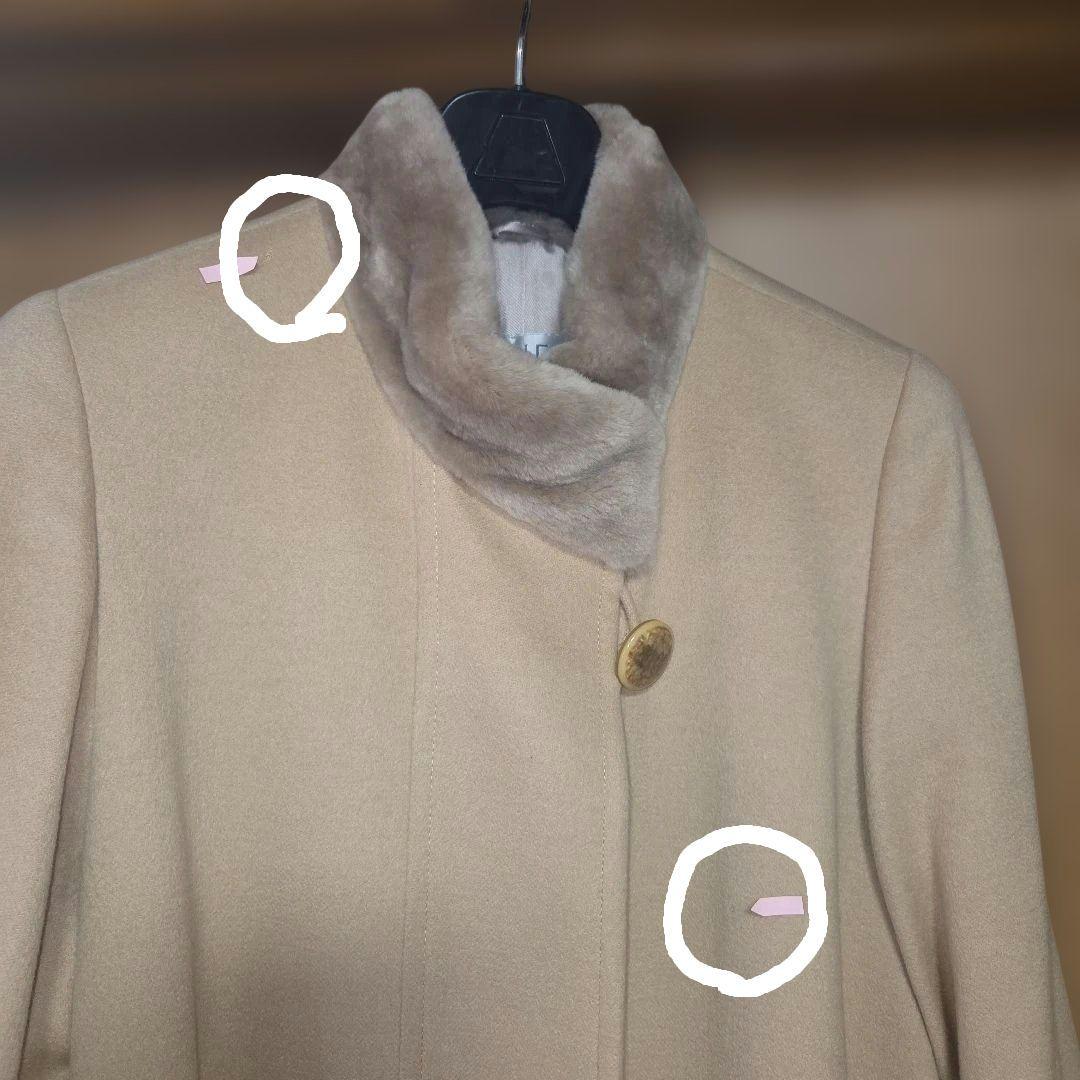 未使用　美品 定価10万【カシミヤ50%×アンゴラ50%】ロングコート ベージュ