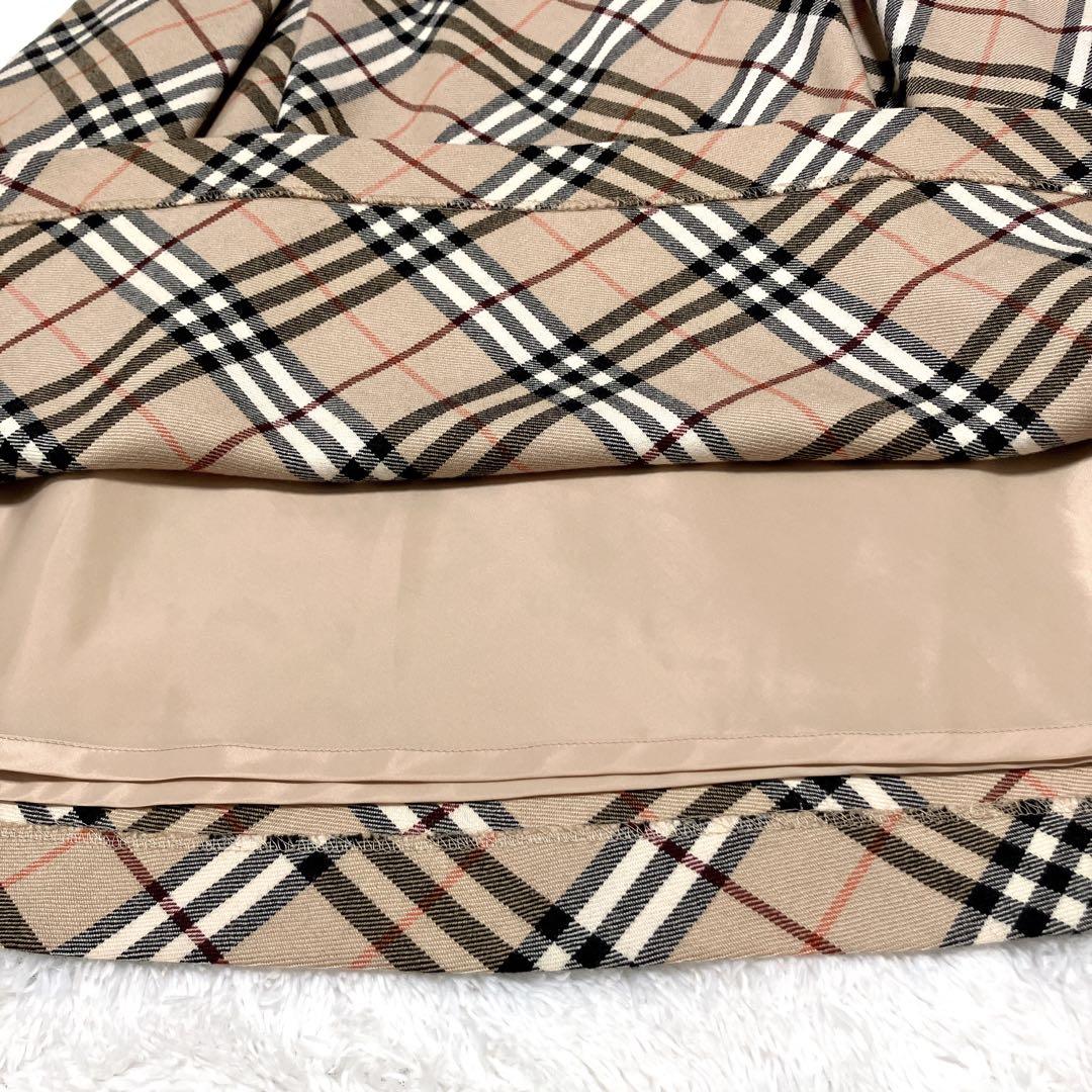 未使用級　バーバリーブルーレーベル　ノバチェック　ワンピース　パフスリーブ　美品