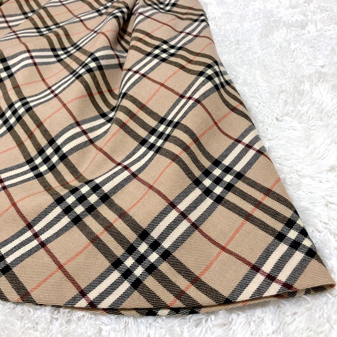 未使用級　バーバリーブルーレーベル　ノバチェック　ワンピース　パフスリーブ　美品