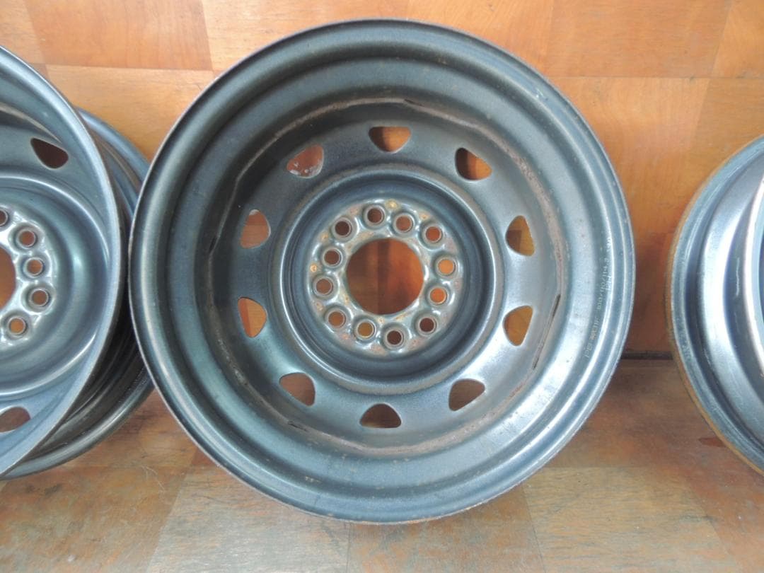 C5　13×4.00B スチールホイール　4本　4穴マルチ　サビ、小傷有り
