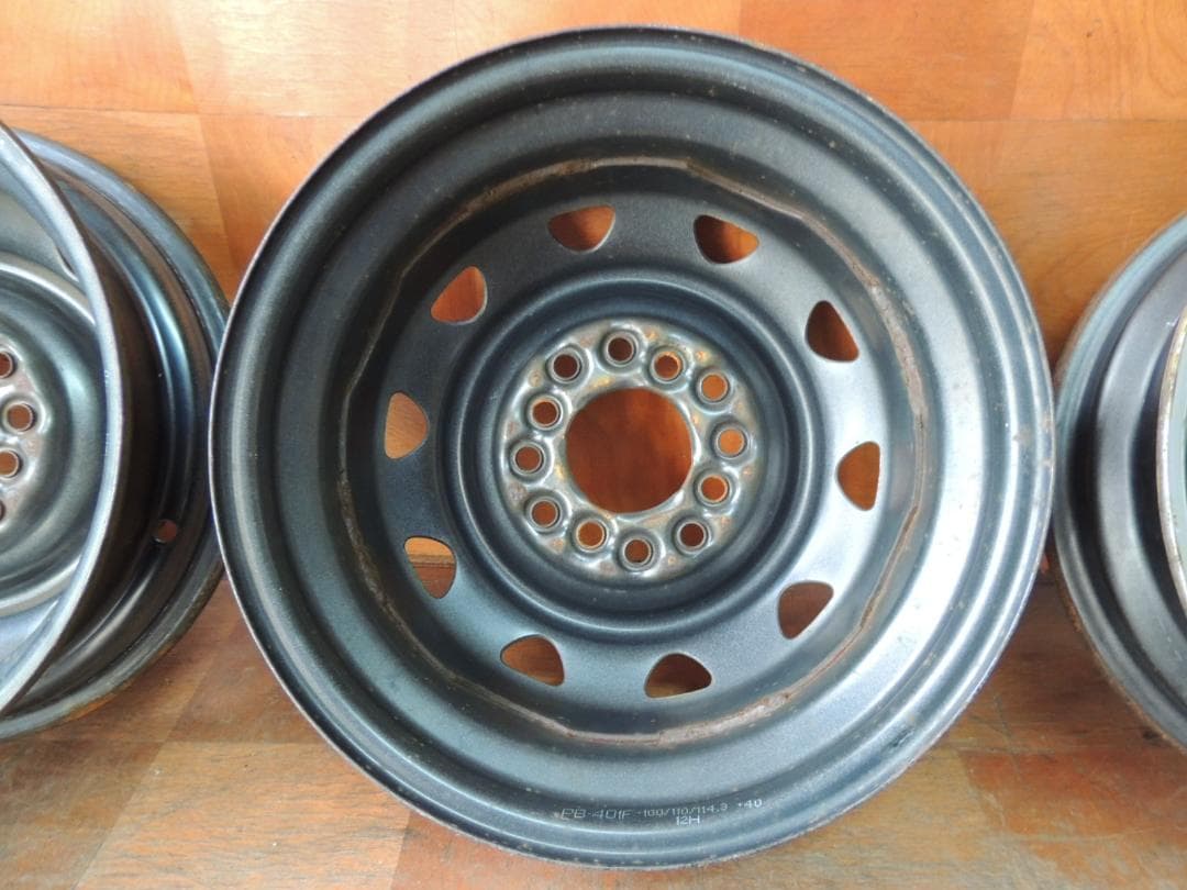 C5　13×4.00B スチールホイール　4本　4穴マルチ　サビ、小傷有り