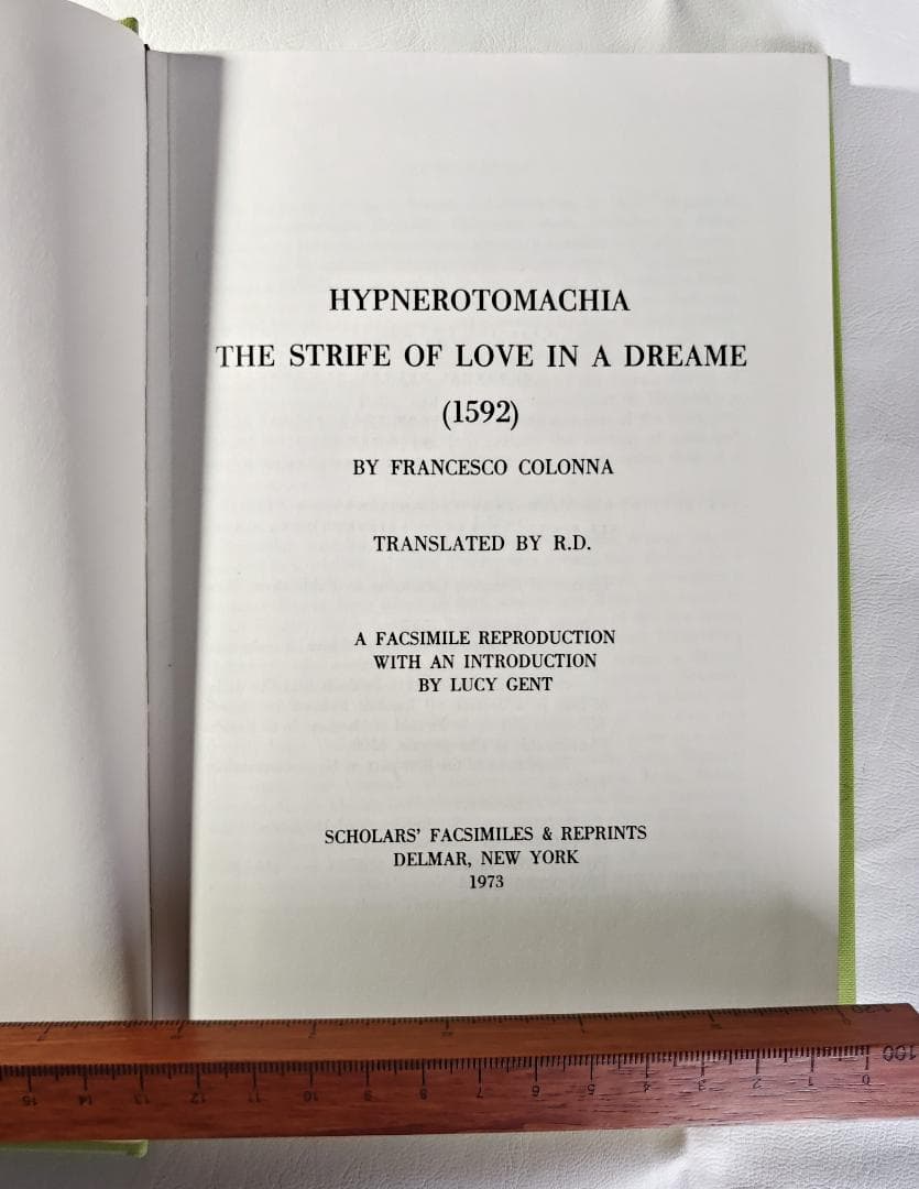 Hypnerotomachia (1592) 【16世紀英訳のファクシミリ版】